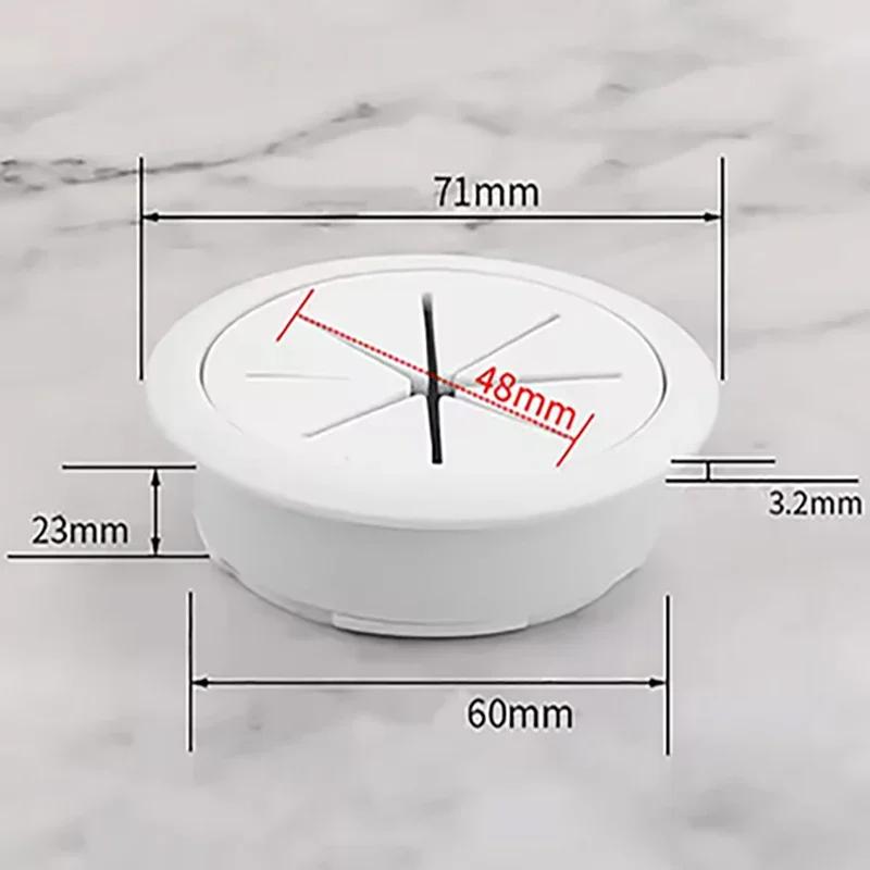 

1/4/8/20Pcs 60mm 80mm Desk Wire Hole Cover ABS Plastic Round Cable Box Computer Hole Table Line Hole Cover Decorative 1Pcs