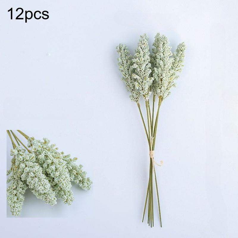 12pcs Realistic Lavender Flowers Artificial Mini Flower Bouquet Wedding Parties DIY Bouquet Photography Props Artificial Flowers 12pcs