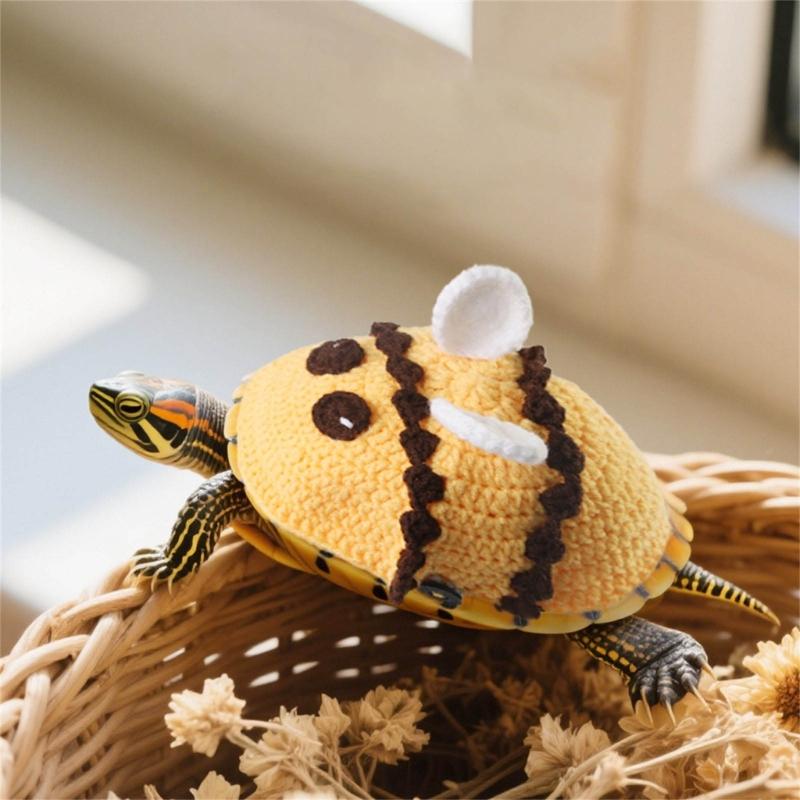 Warm Knitted Turtles Sweater Outfit For Small Reptiles Soft Breathable Party Costume Handmade Apparel for Pet Tortoise