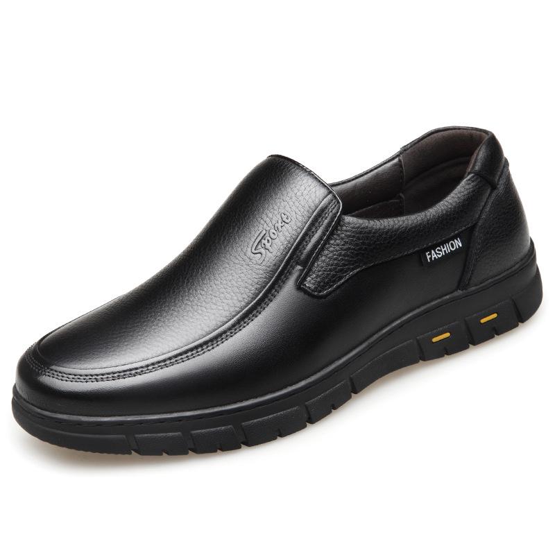 Herrskor i Plus Size, Slip-on, Business Casual, Läder, med Tjocka Sulan (Storlekar 47-48)