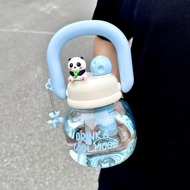 

Cute Double-Drink Water Bottle with Straw