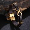8 Character Lucky Leather Rope Men's Glamour Leather Snap Leather Bracelet Trend Jewelry 2026