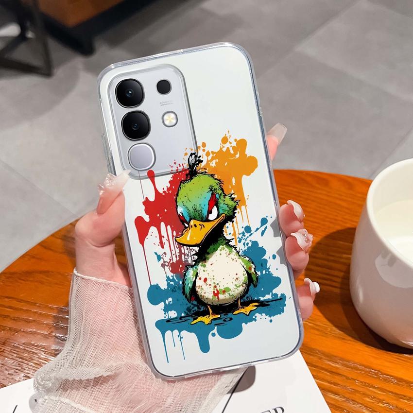 Dla Vivo Y29 Y29s Y28 Y27 Y22 Y21a Y21e Y20a Y20i Przezroczyste Etui na Telefon TPU Tajemniczy Orientalny Wzór Smoka Miękkie Silikonowe Antypoślizgowe Etui Dla Vivo Shell