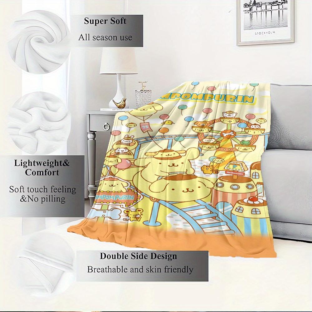1pc Flannel Pompompurin, Carnival, CuteThrow Blanket, Cartoon Truck Pattern Printed Blanket, Warm Cozy Soft Blanket For Couch Bed Sofa Car O