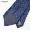 Yorker Windowpane Check Pattern Tie NB921084 Blue Navy [New Blue]