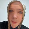 Funky Party Face Mask - Sunscreen Cosplay & Costume Accessory for Festivals, Raves, and Themed Events, Light Blonde Hair with Blue Eyes Desig