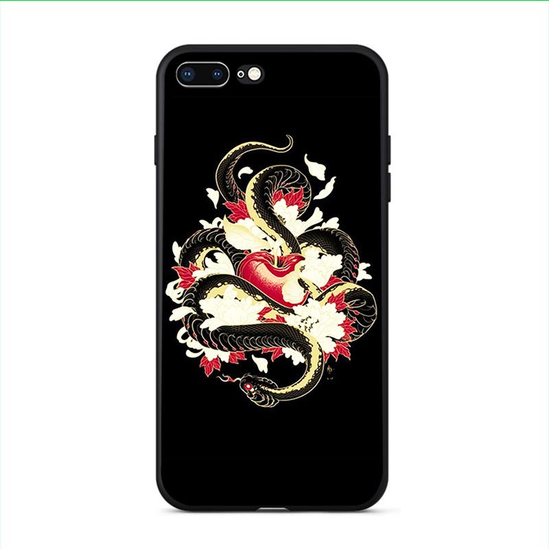 Flower Snake Painting Phone Cases For iphone 11 11Pro Max 8 7 6 6S Plus X XS MAX 5 5S SE 2020 XR Personalised Soft TPU Back Capa