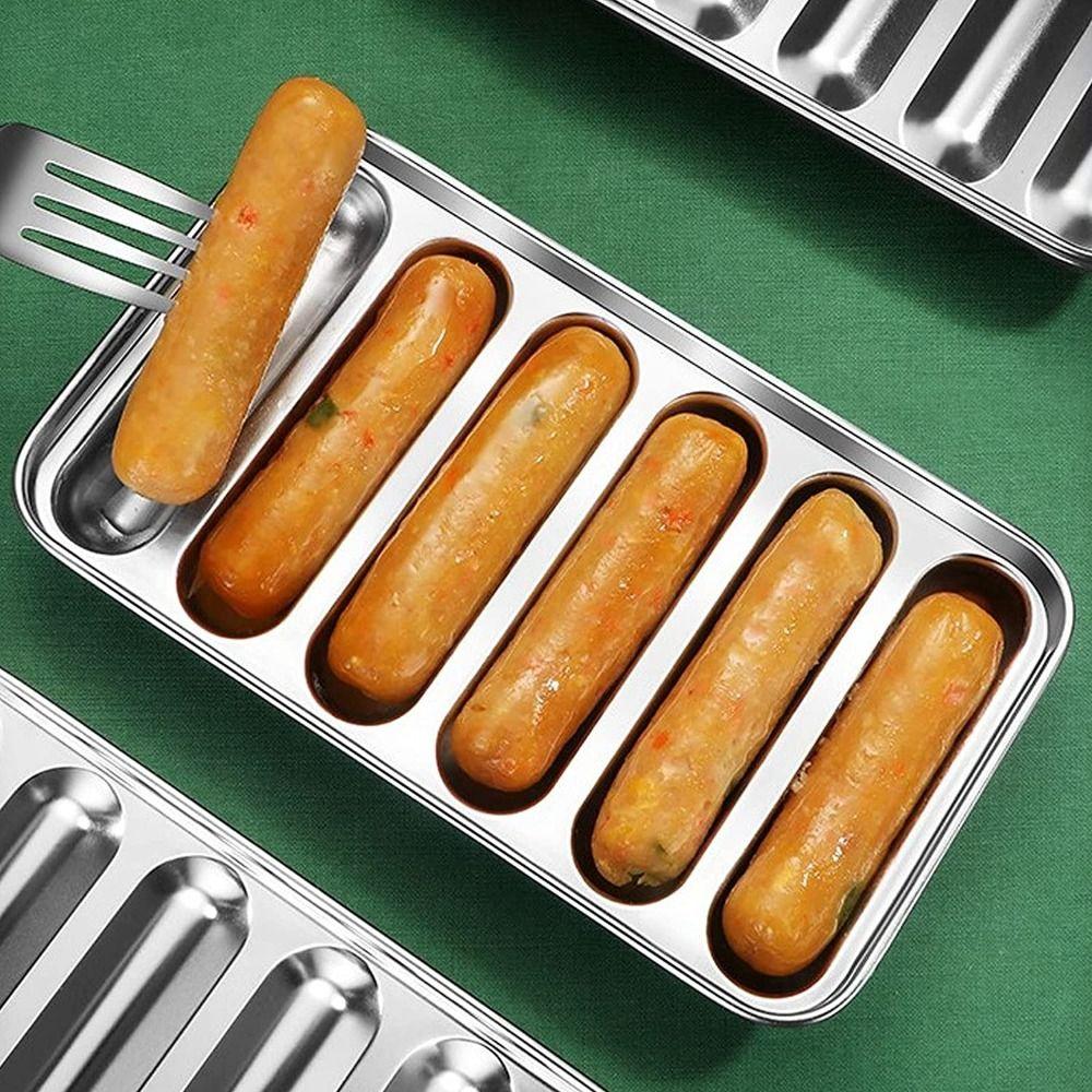 Oven 6-Cavity Stainless Steel DIY Homemade Food Supplement Sausage Mold Hotdog Maker Meat Tool