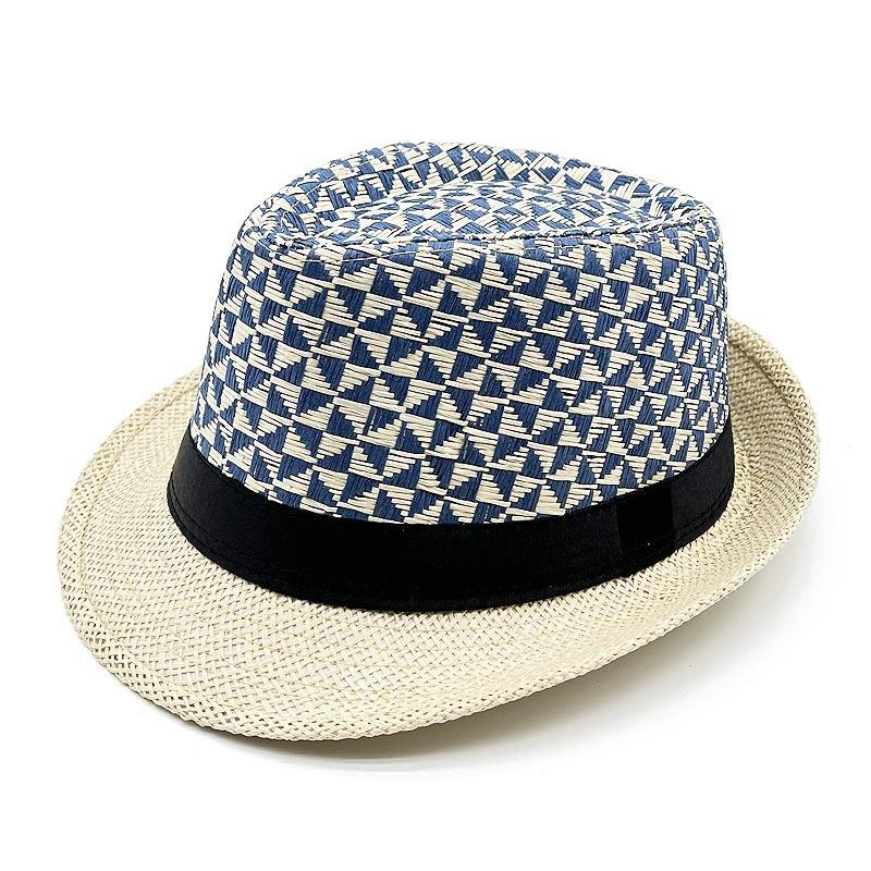 Europe and the United States hot-selling curled edge jazz hat summer straw paper woven outdoor top hat jazz hat fashion beach shade