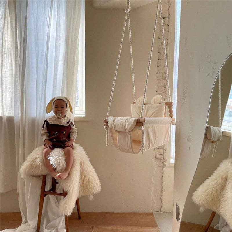 Infant Home Indoor Swing Small Hanging Basket Rocking Chair Children's Hanging Chair Decor Design Living Room Bedroom Furniture