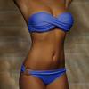 2 Pcs/Set Summer Bikini Solid Color Push Up Strapless Simple Women Swimsuit for Beach