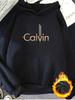 1 Stück Modisches Herbst-Winter-Warmes Kapuzensweatshirt für Damen Elegantes Schönes Y2K-Stil Calvin Cross Muster Gedrucktes Design Muster P
