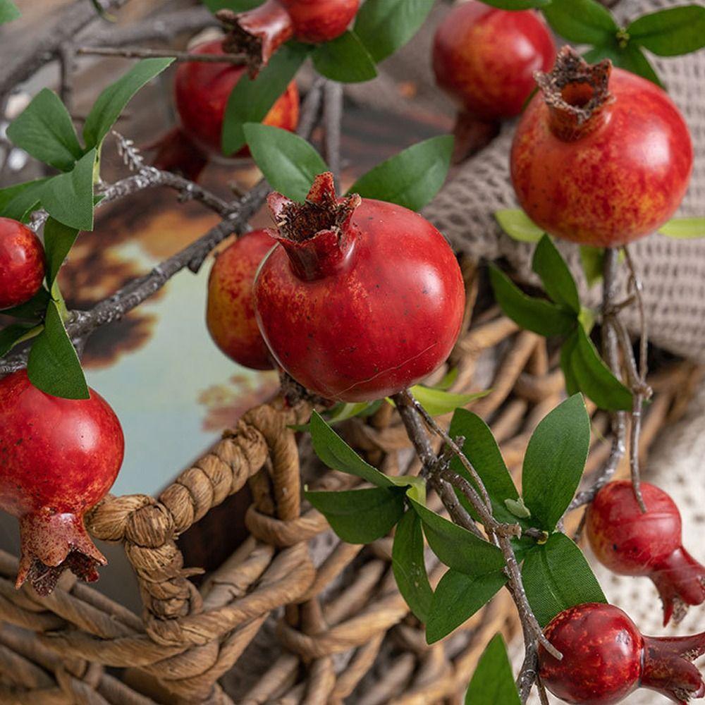6-Fruit Artificial Pomegranate Branches Realistic Fake Plants  Chinese New Year Decor