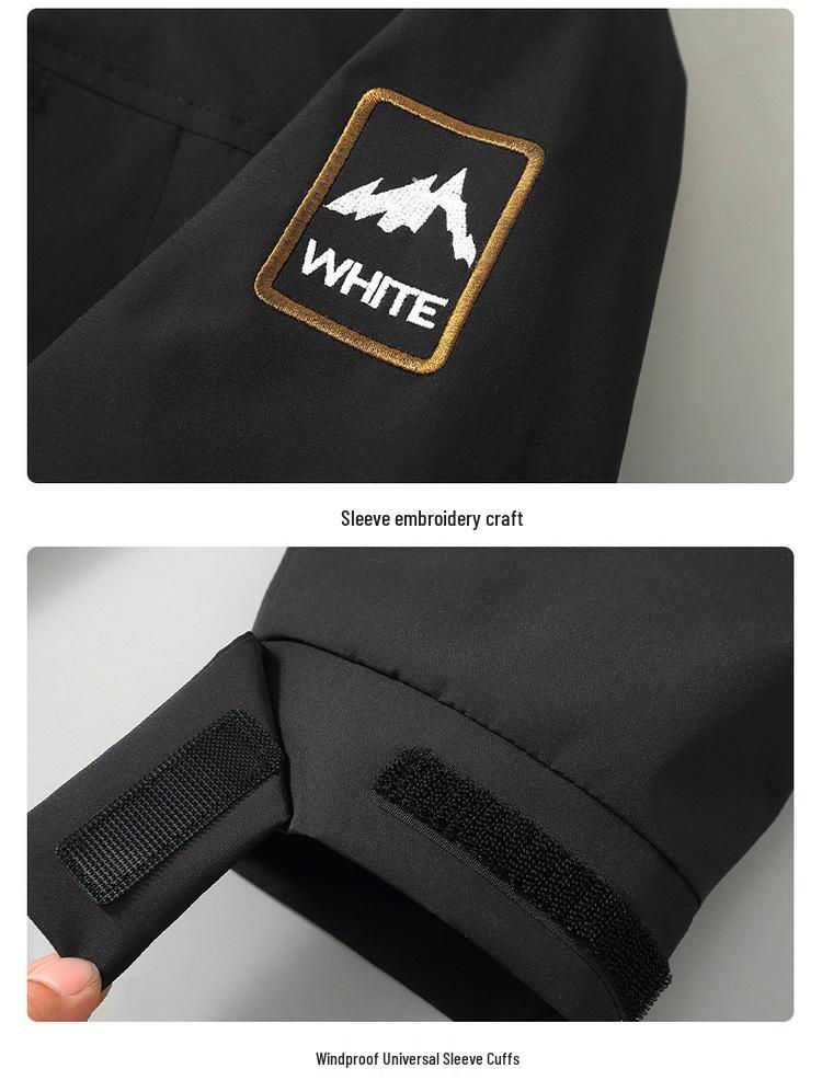 Men's Trendy Three-in-One Windproof Parka with Detachable Plus Velvet Lining, in Plus Sizes for Autumn and Winter.