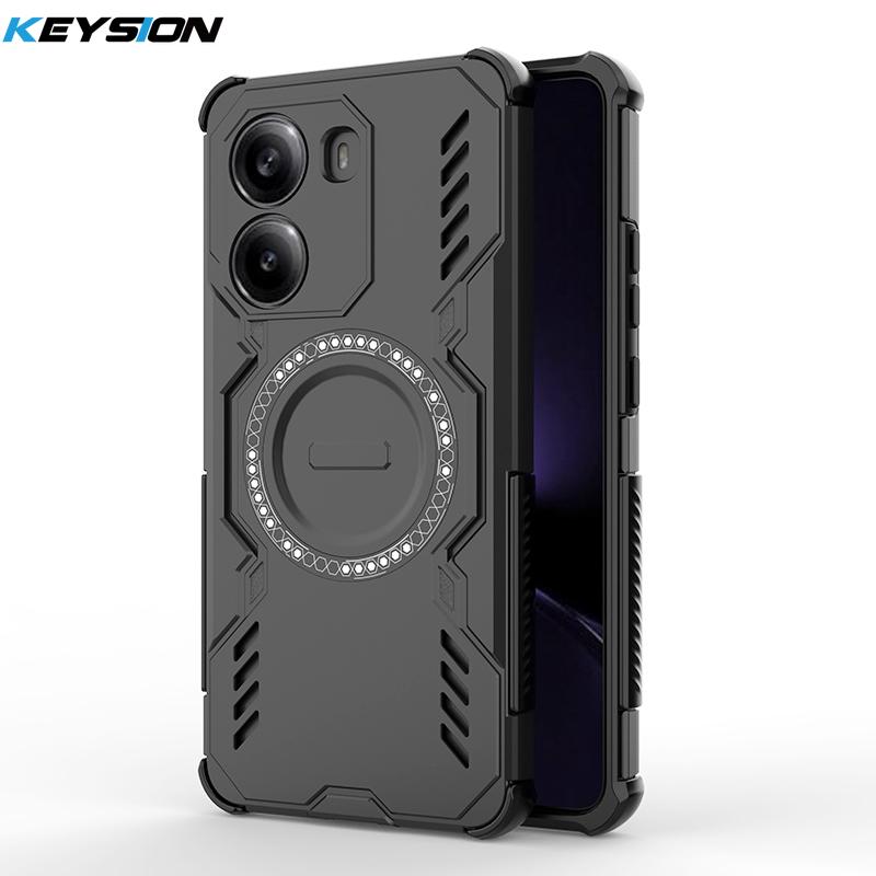 

KEYSION Полый чехол для отвода тепла для Xiaomi POCO X7 Pro Силикон+ПК Магнитное охлаждение Противоударный чехол для телефона для Redmi Turbo4 for POCO X7 Pro чёрный