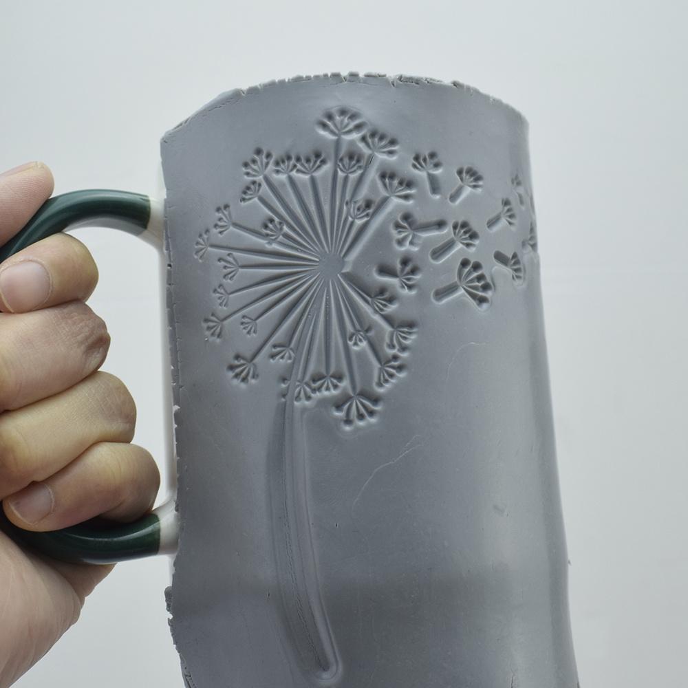 Silicone Dandelion Embossing Template for Polymer Clay & Ceramic Pottery - Reusable Textured Impressions, DIY Art Crafts, Jewelry Making, Mixed Colors