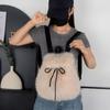 Women Faux Fox Fur Backpack Large Capacity Shoulder Bag Student Casual Drawstring Magnetic Flap Fashion Travel School Handbag