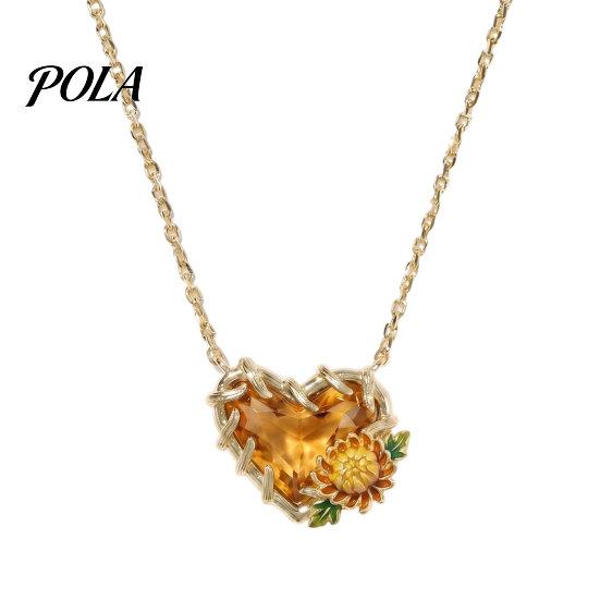 Elegant Birth Flower Jewelry Birthstone Heart Necklace, Stone And Pendant Jan To Stylish Lightweight Dec Floral Birthday Gift for Mom Wife Girlfriend