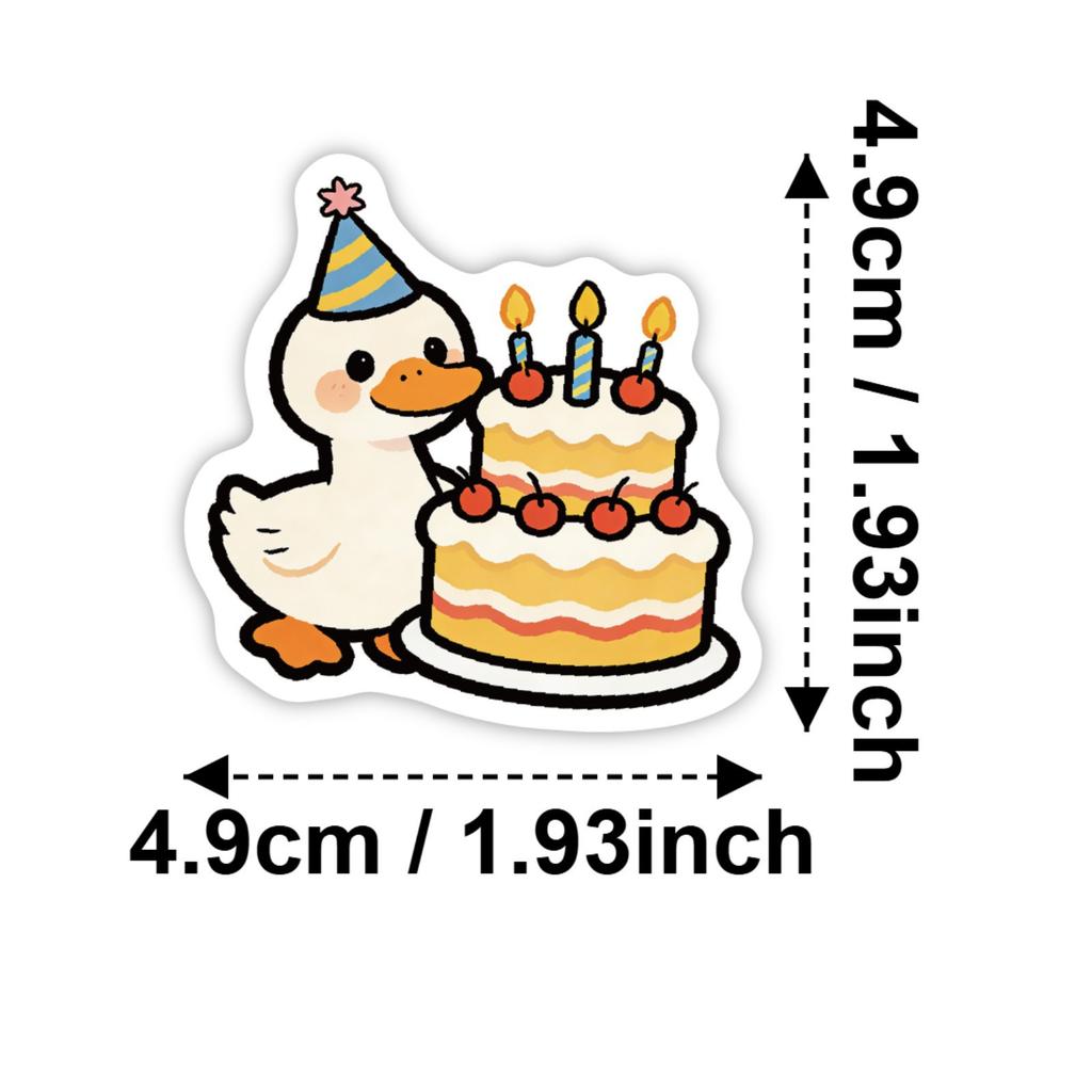 50/100 Pcs Cartoon Animal Birthday Stickers DIY Easy Peel for Scrapbook Phone Suitcase Pen Holder Lunch Box Cup Car Decals