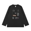 Unisex Korean Style Long Sleeve Cotton T-Shirt with Original Funny Print for Autumn/Winter
