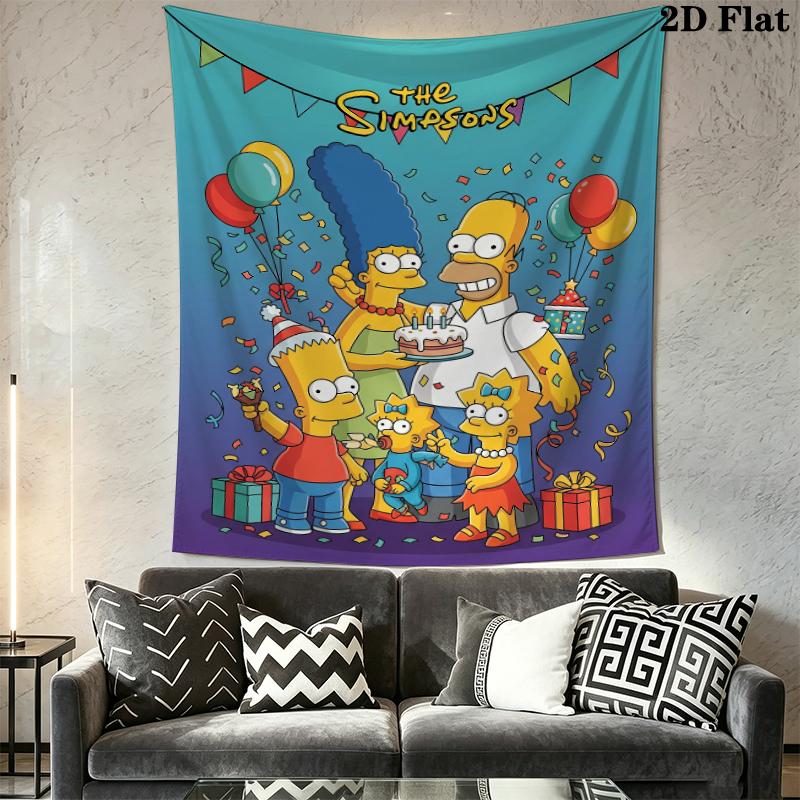 Simpsons Family Wall Tapestry Aesthetic Wall Hanging Printed Fabric Blanket Decorative Tapestries for Bedroom Living Room Home Decor