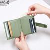 PVC RFID Protection Wallet Portable PU Card Bag Coin Pouch Short Folding Purse Work