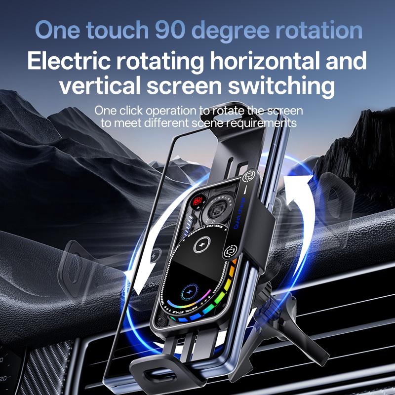 Wireless Charger Stand Air Vent/Dashboard Phone Mount Fast Charging Station For iPhone 17 Samsung Galaxy Z Fold  Z Flip 7/6/5/4