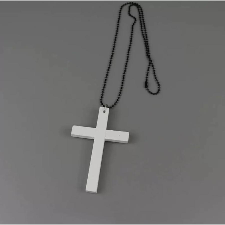 Trendy Cool Punk Gothic Wood Cross Pendant nNecklace for Women Men Vintage Black Hip Hop Y2k Necklace Party Jewelry Gift