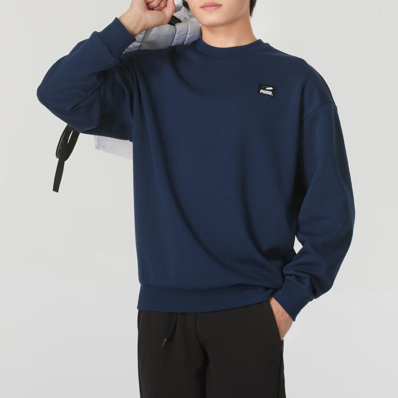 Puma Felpa da College Casual a Manica Lunga Blocco di Colore Moda Cartone Animato Allenamento Corsa Uomo sweatshirt Blu 628144-14