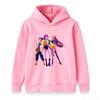Girls Boys 3 Trendy Anime Girls Graphic Hoodie Casual Long Sleeve Pullover Sweatshirt For Kids Streetwear Hip Hop Style Tops