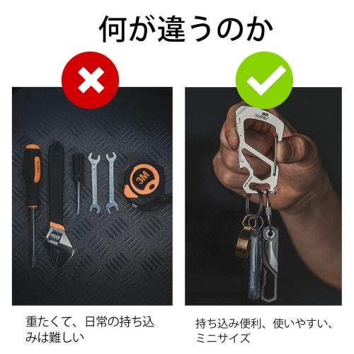 KeyUnity KS00 Multi-Tool Carabiner Keychain [Ruler, Bottle Opener, Screwdriver, Spanner] Multifunctional, Lightweight, Stylish EDC Tool, Stainless Ste