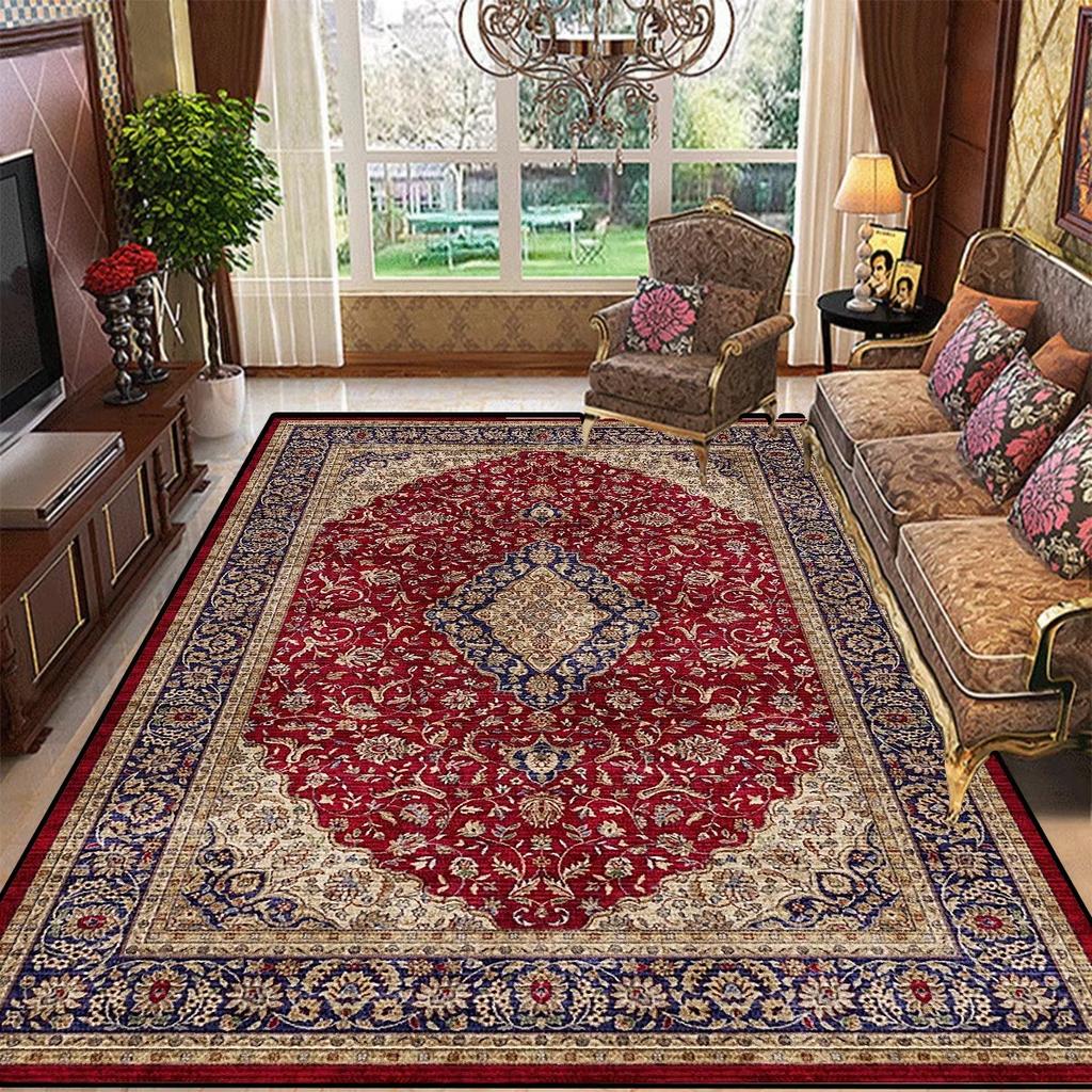 Retro Bohemian Persian Style Carpet for Living Room Comfortable Soft Non-slip Bedroom Rugs Classical Entrance Door Mat Washable