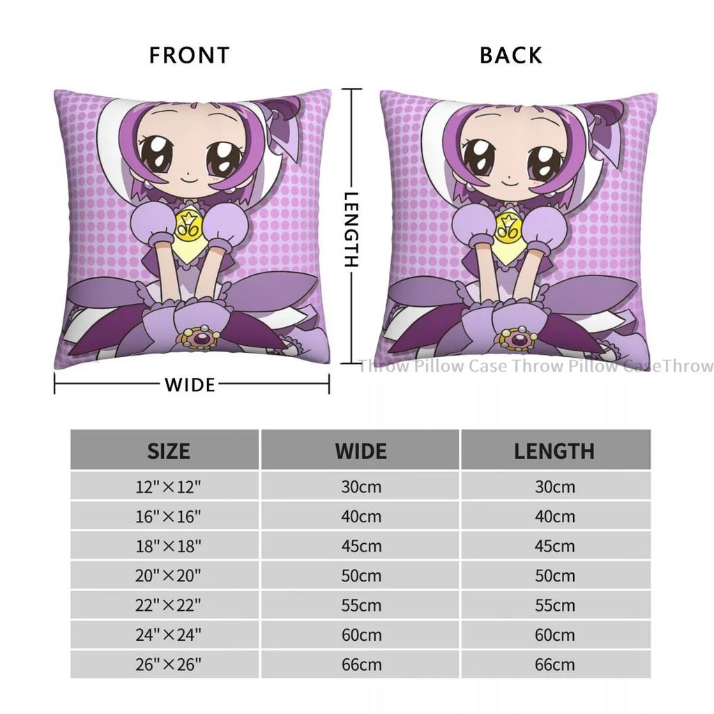 Ellie Polyester Cushion Cover Magical DoReMi Anime Sofa Office Decorative Reusable Hug Pillowcase