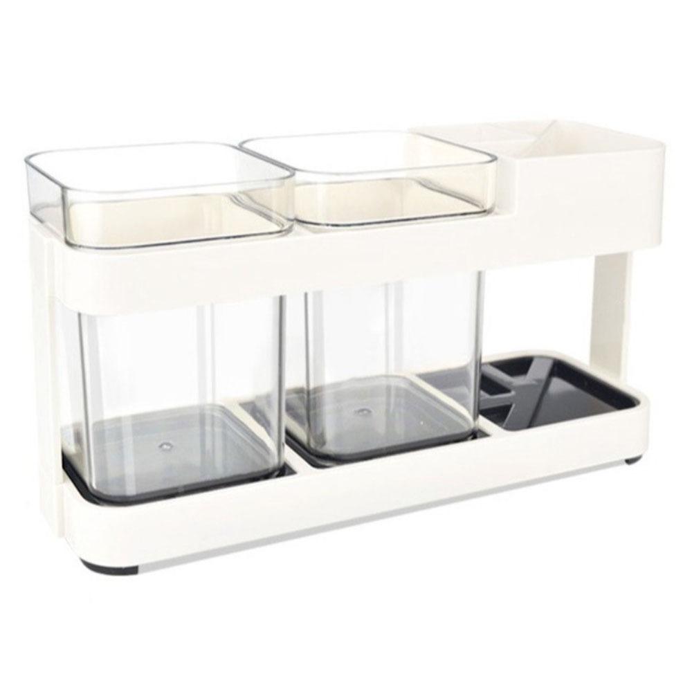 2-in-1 Toothpaste Rack Stand Multifunctional Mouthwash Cup Set Toothbrush Holder  for Men and Women