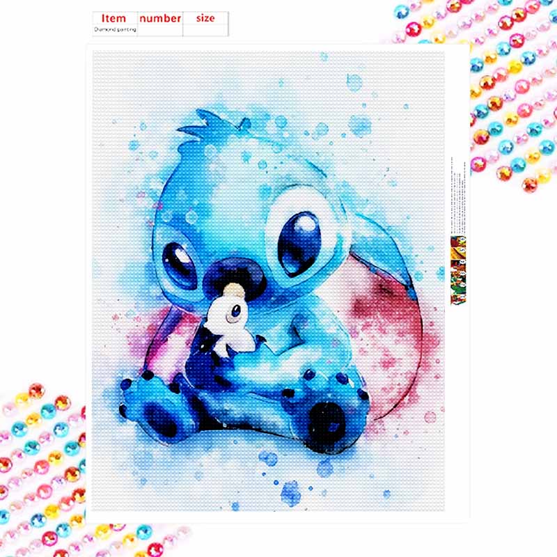 Disney Diamond Painting Set Stitch Watercol Home Decor Craft, Perfect Handmade DIY Gift Idea