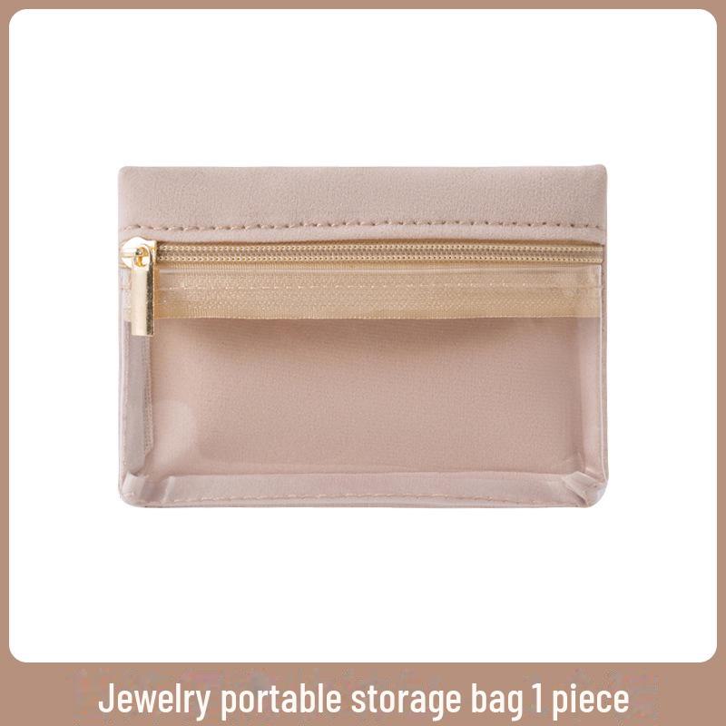 Transparent Travel Jewelry Bag for Earrings, Rings, Bracelets – Compact Zippered Organizer