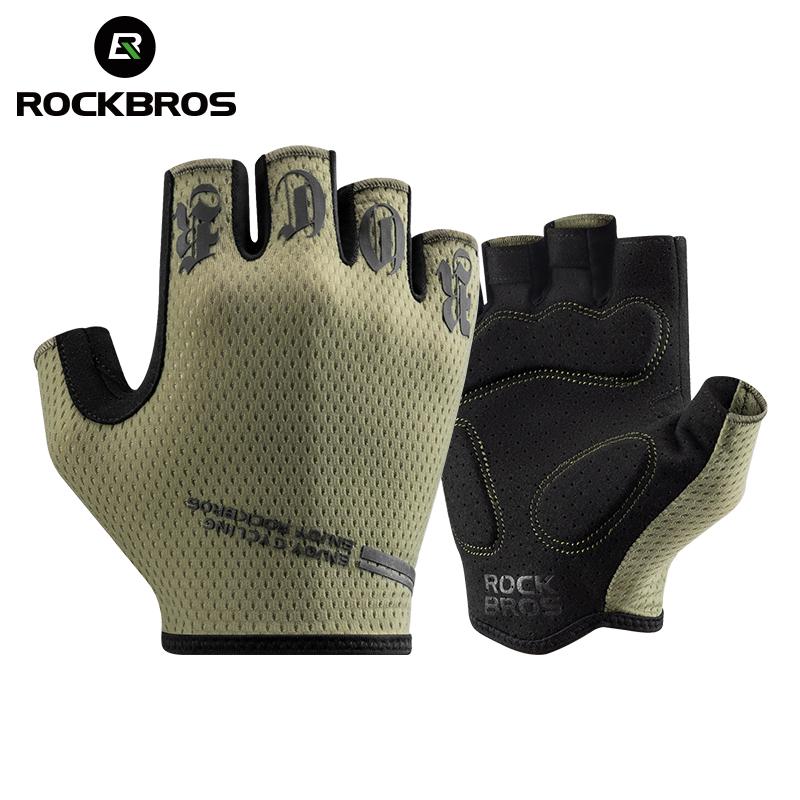 ROCKBROS Cycling Gloves Bike Shockproof Half Finger Gloves Breathable Anti-shock Bike Short Gloves Summer High Elasticity Gloves 6