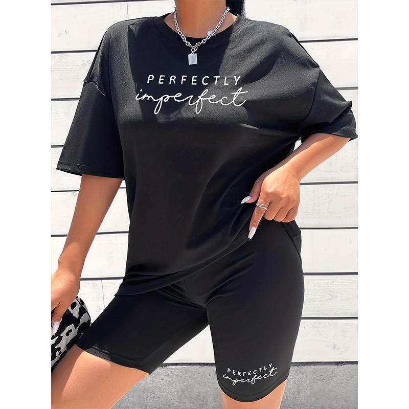 

Пижамный комплект для женщин, летний спортивный костюм, шорты с коротким рукавом, ночная одежда, комплект из двух предметов, черная домашняя одежда для студентов, одежда для сна S чёрный