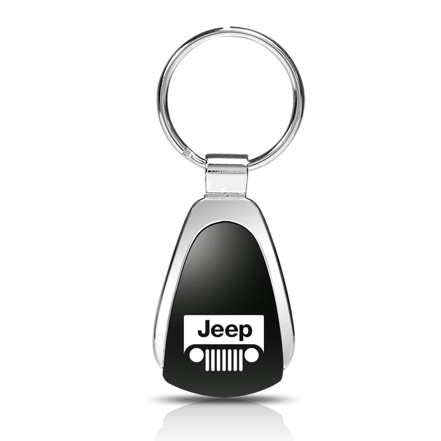 

Jeep Logo Grill Black Teardrop Shape Keychain чёрный