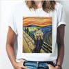 Oil Painting Cat Women's Fashion Personality Spoof Classic Oil Painting T-shirt Women Clothing Tops Harajuku Aesthetic Oversized