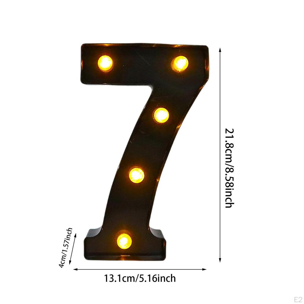 Light up Number Sign Marquee Lamp Cafe Wall Engagement Night Outdoor Home Warm White