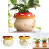 Adorable Mushroom Shaped Resin Coffee Cup Planter Colorful Succulent Pot For Storage