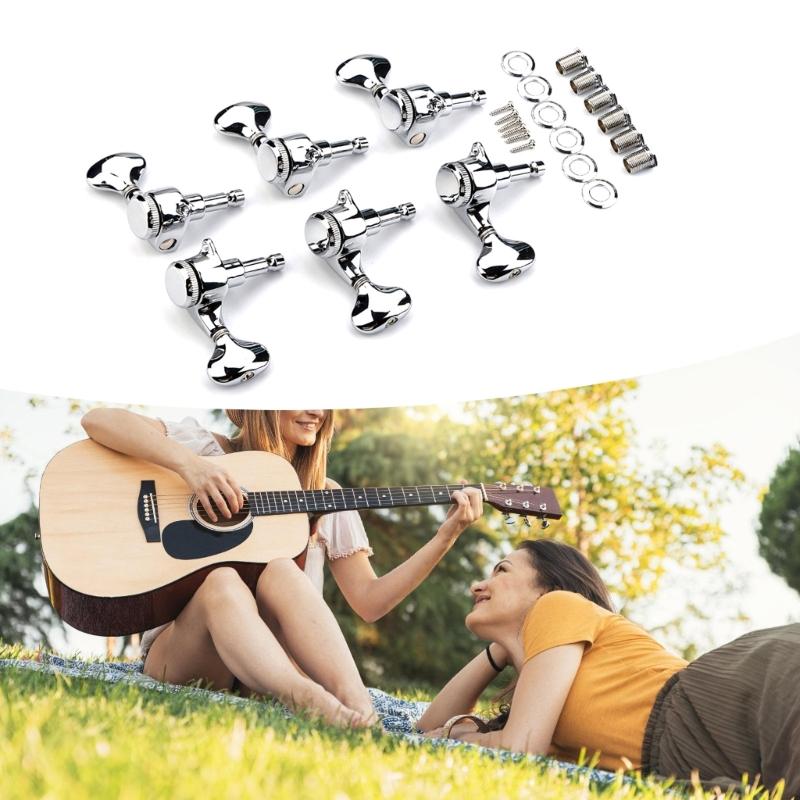 Guitar Tuners 3R3L Tuning Pegs Guitar String Tuner Guitar Accessories Metal Guitar Tuners Metal Texture for Guitars
