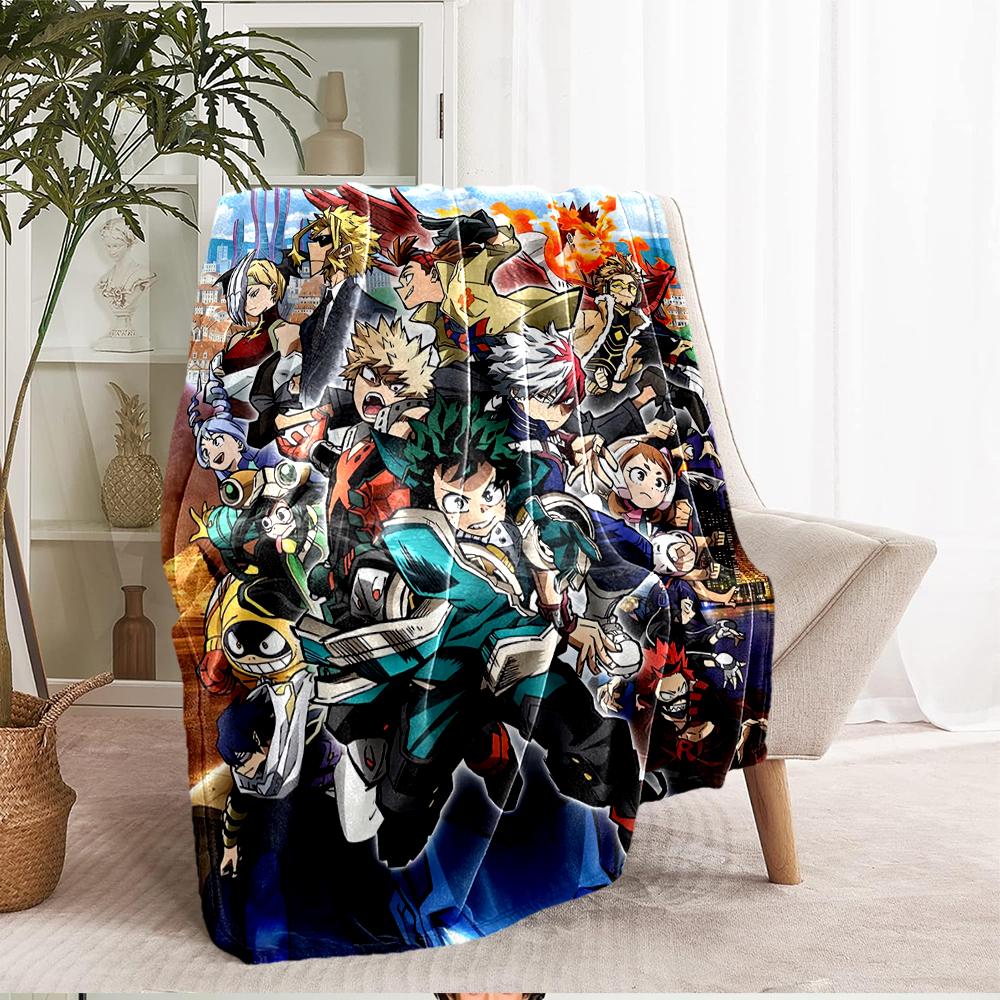 My Hero Academia Theme Printed Blanket - Perfect for Couch, Bed, Travel & Outdoor Use | Machine Washable, Cozy & Durable.