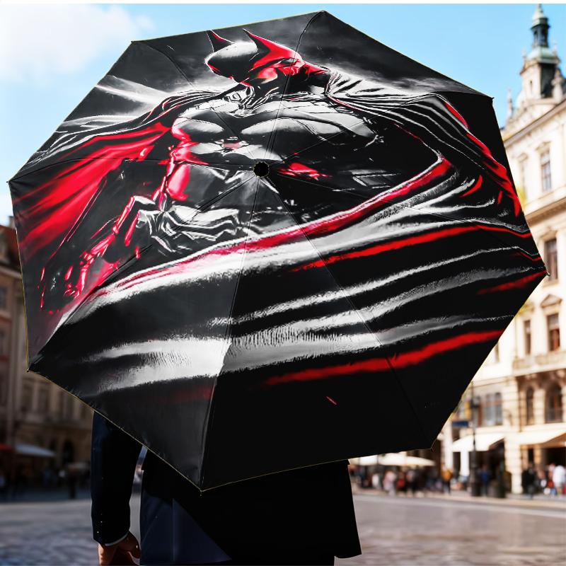 Red Cape Hero Umbrella Folding umbrella, automatic umbrella 8-Frame for Travel, camping Use Gift for Halloween Christmas