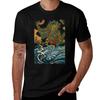 Giant Wave And Dragon Hiroshige Japanese Retro Art Hokusai Ukiyoe Tshirt Outdoor Working Tshirt