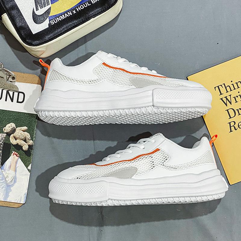 Men's Sports Board Shoes Spring and Summer Hot Style Hollow Mesh Shoes Breathable Fashion All Matching Thick Soles Non-slip