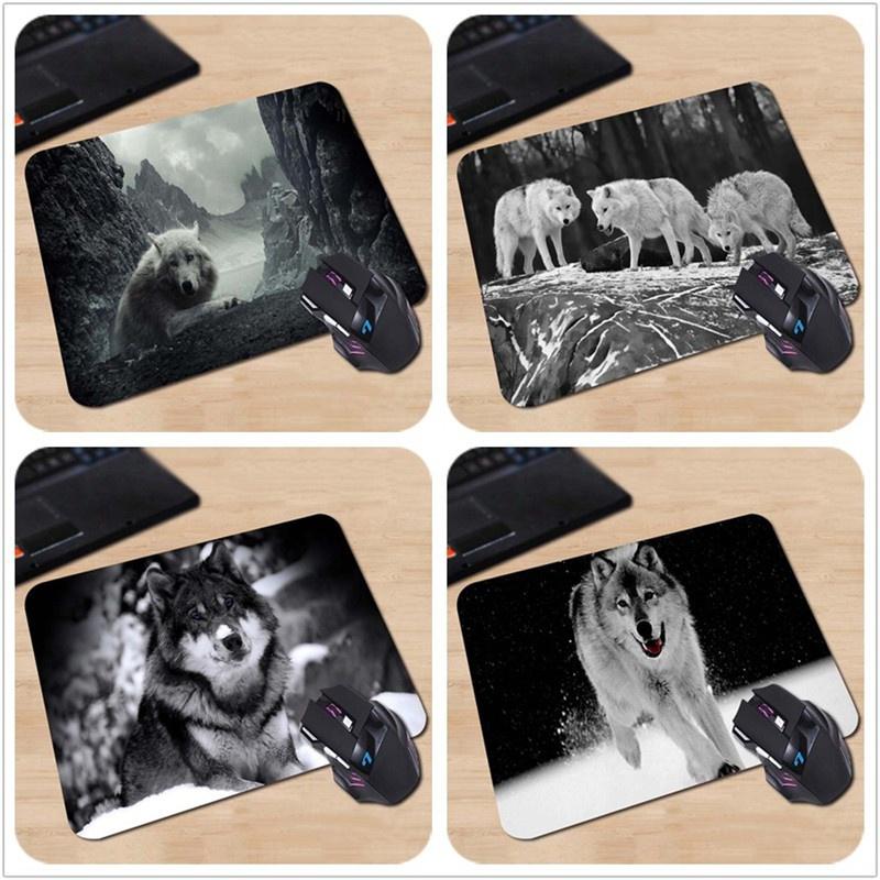 

Коврик для мыши Белый волк Скалистые горы Дикий бардианский компьютерный ноутбук Прочный нескользящий мыши Мат Резина