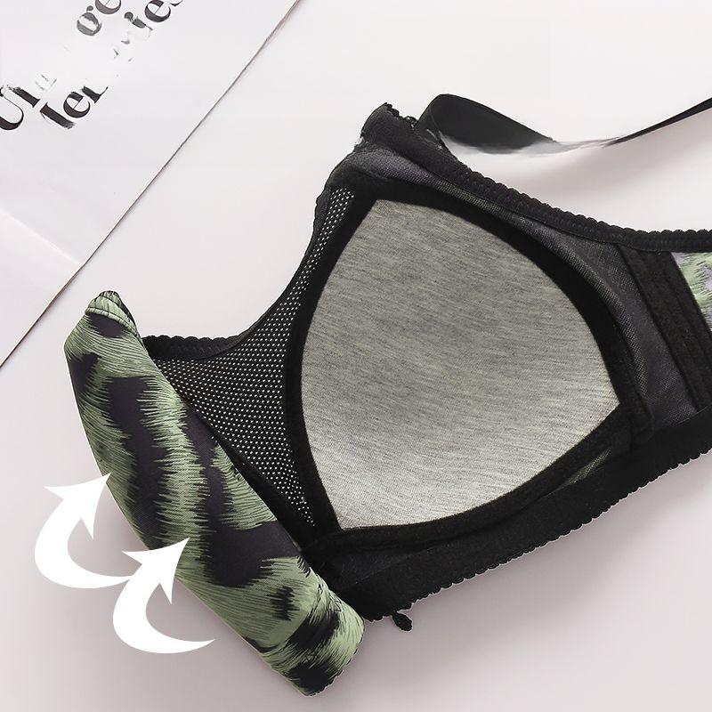 Sexy BH für Frauen Anti-Hänge Leopardendruck Anti-Blendung Übergröße Gesammelter BH Anti-Hänge Ohne Bügel Dünner BH