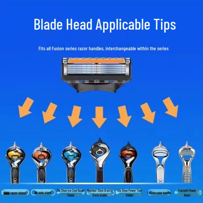 German Quality Men's Razor with Five Ultra-Thin, Anti-Scratch Blades